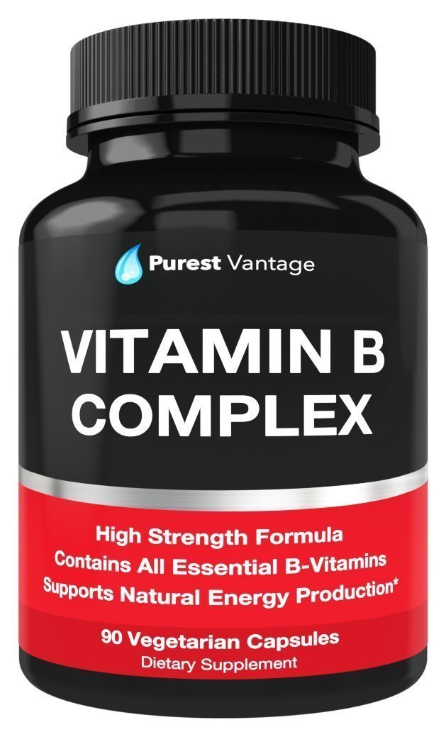 Vitamin B Complex Vitamins B12, B1, B2, B3, B5, B6, B7, B9, Folic Acid - Super B Complex Vitamins for Women, Men, Adults – Aids in Energy, Stress, and Immunity - 90 Vegetarian Capsules - $19.95