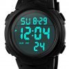 MJSCPHBJK Mens Digital Sports Watch, Waterproof LED Screen Large Face Military Watches and Heavy Duty Electronic Simple Army Watch with Alarm, Stopwatch, Luminous Night Light - Black 18 61S5ANmi9WL