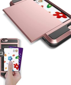 Alternative view of iPhone 6s Plus Case, Anuck Shockproof iPhone 6s Plus Wallet Case [Card Pocket] Anti-Scratch Protective Shell Rubber Bumper Case with Slide Card Holder Slot for Apple iPhone 6 Plus 6s Plus - Rose Gold