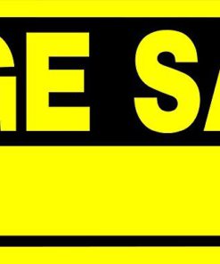 6 x 24 in. Garage Sale Sign with H-wire mounting bracket