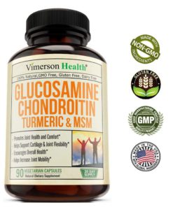 Glucosamine with Chondroitin Turmeric MSM Boswellia - Joint Pain Relief Supplement - Anti-Inflammatory & Antioxidant Pills by Vimerson Health for Your Back, Knees, Hands - Natural & Non-GMO - 90 Caps 13 61WpjqSko3L