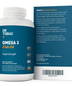 Dr Tobias Omega 3 Fish Oil Triple Strength, 2,000mg, Burpless, Non-GMO, NSF-Certified, 180 Counts - $34.95