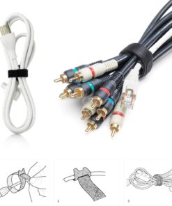 Alternative view of Attmu 50 PCS Reusable Fastening Cable Ties, Microfiber Cloth 6-Inch Hook and Loop Cord Ties, Black A-50 Black