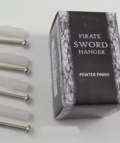 Alternative view of 2 Pc Pirate Sword Hanger Jolly Roger Hook Cutlass Gun Pistol Wall Mount Display