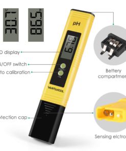 Digital PH Meter, VANTAKOOL PH Meter 0.01 PH High Accuracy Water Quality Tester with 0-14 PH Measurement Range for Household Drinking, Pool and Aquarium Water PH Tester Design with ATC (Blue) (yellow) 13 61dJwWZr dL