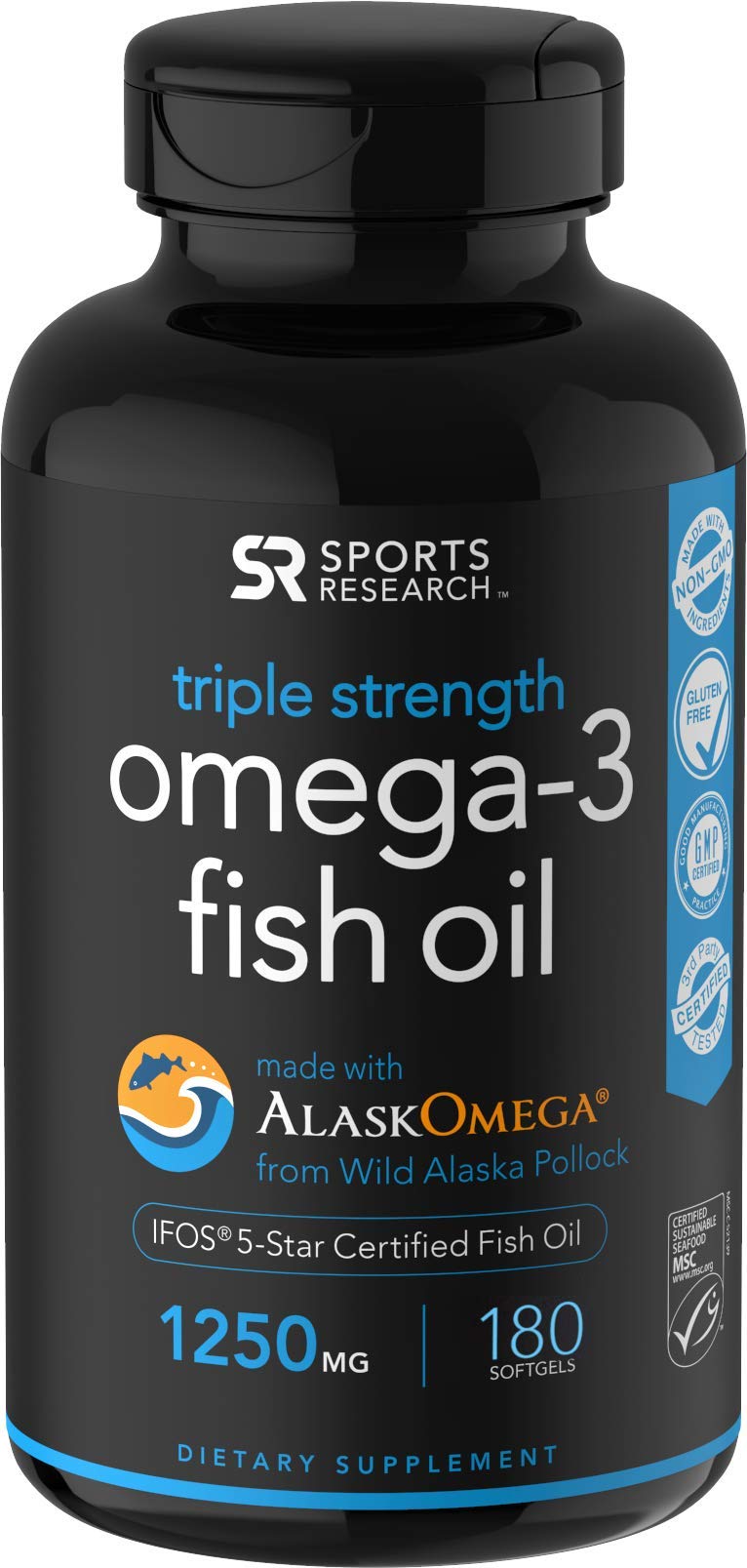Omega3 Wild Alaskan Fish Oil (1250mg Per Capsule) With Triglyceride