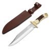 MOSSY OAK 14-inch Bowie Knife Stainless Steel Fixed Blade Full Tang Handle with Leather Sheath - $31.95