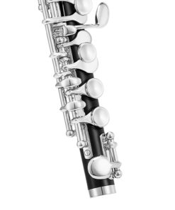 Black Resin Piccolo Key of C With Silver Plated Keys Hard Case Fingering Chart, Cleaning Rod, Cloth, Swab and Gloves 10 61gPSOUPreL