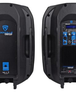 Rockville RPG122K Dual 12" Powered Speakers, Bluetooth+Mic+Speaker Stands+Cables 12" 14 61gqJWlQm6L