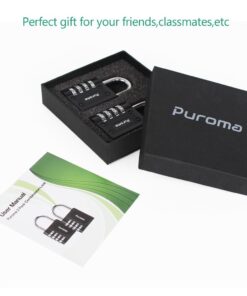 Alternative view of Puroma 2 Pack Combination Lock 4 Digit Padlock for School Gym Sports Locker, Fence, Toolbox, Case, Hasp Storage , Black
