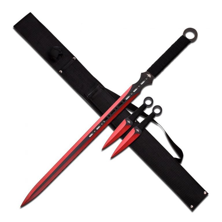 Snake Eye Tactical Full Tang Tactical Blade Katana/Ninja Sword/Machete/Throwing Knife, 27-Inch Red