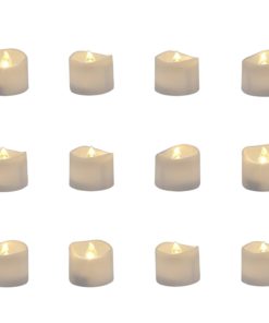 Homemory Realistic and Bright Flickering Bulb Battery Operated Flameless LED Tea Light for Seasonal & Festival Celebration, Pack of 12, Electric Fake Candle in Warm White and Wave Open Dia1.4" x H1.25" 15 61l1OMsV7UL