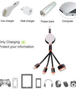 (2 Pack) USB Cable, Premium Quality 4 in 1 Multiple USB Charging Cable Adapter Connector with Micro USB/Mini USB Ports Compatible with Phone Pad, LG, Samsung, and More 10 61l3qjnXCOL