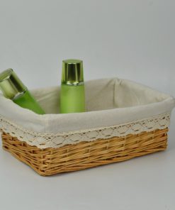 Alternative view of Rurality Plain and Elegant Wicker Storage Basket with Liner,Small Small