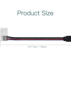 RGB Light Strip Connector JACKYLED 10mm Wide LED 5050 Strip to Power Adaptor Cable Wire 4 Conductor Strip to Controller Jumper Solderless Clamp for 5050 LED Strip Light 7-Pack Fireproof Material 12 61lW Y4UcaL