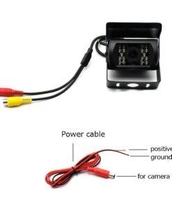 Camecho Truck Backup Camera Heavy Duty 18 LED IR Night Vision Waterproof Vehicle Rear View Camera 12 V 24V Backup Camera Without Guide Line (Rear Camera + 32.8 ft Cable) 12 61m24PZmXSL