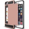 iPhone 6s Plus Case, Anuck Shockproof iPhone 6s Plus Wallet Case [Card Pocket] Anti-Scratch Protective Shell Rubber Bumper Case with Slide Card Holder Slot for Apple iPhone 6 Plus 6s Plus - Rose Gold