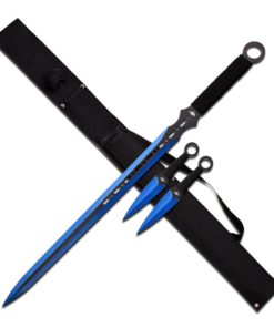 Snake Eye Tactical Full Tang Tactical Blade Katana/Ninja Sword/Machete/Throwing Knife, 27-Inch Blue