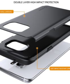 Alternative view of Galaxy S7 Edge Case, LUVVITT [Ultra Armor] Shock Absorbing Case Best Heavy Duty Dual Layer Tough Cover for Samsung Galaxy S7 Edge - Gunmetal/Black