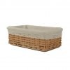 Rurality Plain and Elegant Wicker Storage Basket with Liner,Small Small