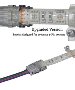 GRIVER 4 Pin LED Connector for Waterproof 5050 LED Strip Light- Strip to Wire Quick Connection (12Pcs 4-Pin Strip to Wire Connectors) 12Pcs 4-Pin Strip to Wire Connectors 7 61qia8ZfanL