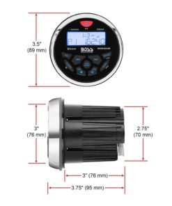BOSS Audio MGR350B Marine Gauge Receiver - Bluetooth, Digital Media MP3 Player, (No CD Player), USB Port, AM/FM Radio, Weatherproof Round Style 15 61qqDBS9qmL