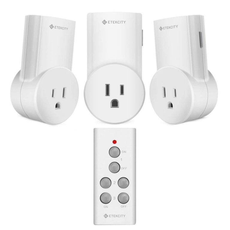 Etekcity Upgraded Remote Control Outlet Wireless Light Switch for Household Appliances, Plug and Go, Up to 100 ft. Range, FCC Certified, ETL Listed, White (Learning Code, 3Rx-1Tx) - $22.95
