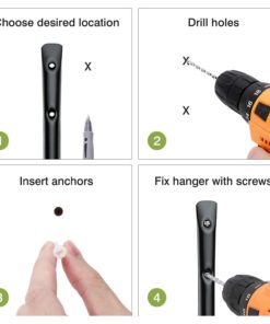 Heavy Duty Garage Indoor Kayak Storage Hooks Hanger, Wall Mounted Utility Hanging Cradle Rack for Canoe Paddle Board, Surfboard,Snow Board,Ski Board, Ladder, Folding Chairs, Bicycle and Tools(4 Pack, 8 61soXvqiVbL