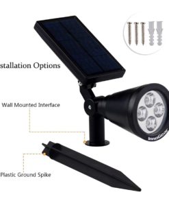 InnoGear Upgraded Solar Lights 2-in-1 Waterproof Outdoor Landscape Lighting Spotlight Wall Light Auto On/Off for Yard Garden Driveway Pathway Pool, Pack of 4 (Warm White) Warm White 11 61utMUnDN5L