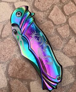 Master Collection MC Ballistic All Rainbow Fantasy Dragon Titanium Folding Hunting Tactical Designers Pocket Knife 4 61vkHxLUtDL