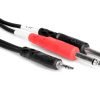 Hosa CMP-159 3.5 mm TRS to Dual 1/4" TS Stereo Breakout Cable, 9 Feet 1-Pack - $22.95