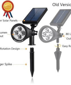 Alternative view of InnoGear Upgraded Solar Lights 2-in-1 Waterproof Outdoor Landscape Lighting Spotlight Wall Light Auto On/Off for Yard Garden Driveway Pathway Pool, Pack of 4 (Warm White) Warm White