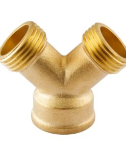 Litorange (2 Pack) Solid Brass Lead Free Body Backyard 2 Way Y Valve Garden Hose Connector MHT 3/4" Inch Thread Splitter Adapter + 4 Silicone Hose Washers 2 Pack 8 61zW6KZLhjL