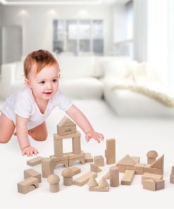 KAJA Classic Natural Wooden Building Blocks Sets 80 Pcs Blocks for Toddlers Educational Preschool Learning Toys with Carrying Bag 10 61zyctCGiKL