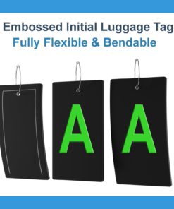 Luggage Tag Initial Bag Tag - Fully Bendable Tag w/Stainless Steel Loop A ( Green) 11 710cpR5kEoL