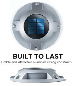 Alternative view of Home Zone Security Solar Deck Lights - Outdoor Solar Dock and Driveway Path Lights, Weatherproof with No Wiring Required, Silver (4-Pack)