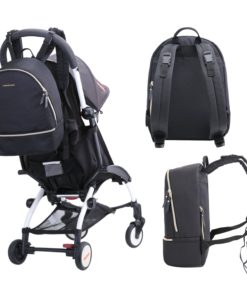 mommore Diaper Backpack Fashion Diaper Bag with Changing Pad for Baby Care, Black Small 14 712BHJXFezYL