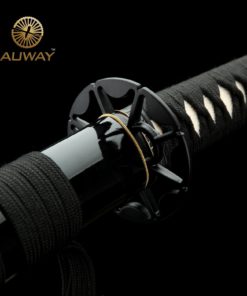 Auway 40" Fully Handmade High Carbon Steel Full Tang Blade Japanese Katana Samurai Sword Octagon Tsuba - Black scabbard 9 712Geye3s7L