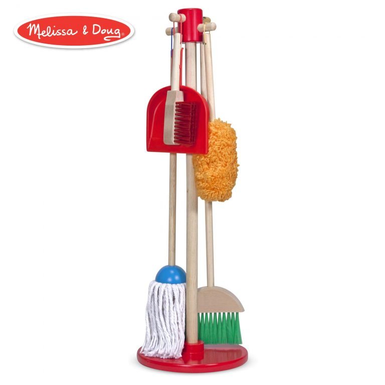 Melissa & Doug, Let’s Play House! Dust! Sweep! Mop! Pretend Play Set (6-piece, Kid-Sized with Housekeeping Broom, Mop, Duster and Organizing Stand for Skill- and Confidence-Building) - $32.95