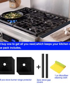 Alternative view of 8 Packs Stove Burner Cover+2 Packs Silicone Stove Counter Gap Cover Gas Stove Protectors Liners Set - Kitchen Cleaning Kit 0.2mm Thickness, Reusable, Non-Stick, Fast Clean Liners for Kitchen/Cooking