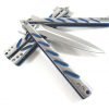 5" Inch Blue Strip Handle Balisong Butterfly Knife Practice Trainer - $49.94