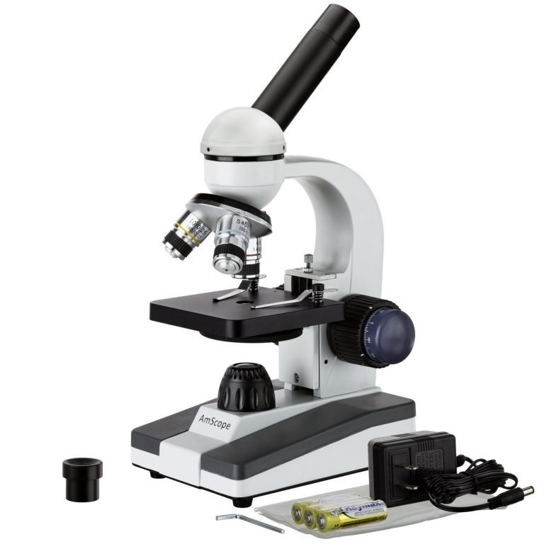 AmScope  M150C-I 40X-1000X All-Metal Optical Glass Lenses Cordless LED Student Biological Compound Microscope