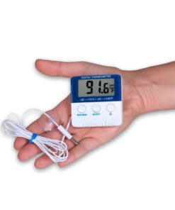 Digital Refrigerator & Freezer Thermometer with Audible Alarm. Highest Quality, Easy to Read, Mounts Outside Cooler & Monitors High & Low Temp. Settings for Min/Max/History 6 715CJFWcM L