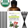 Organic Castor Oil - Boost Hair Growth for Hair, Eyelashes & Eyebrows. USDA Certified Organic, 100% Pure, Cold Pressed, Hexane Free. Eyelash Growth Serum & Brow Treatment with Applicator Kit 39 715NrppCKaL