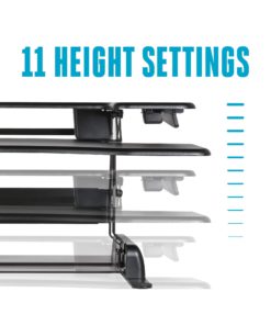 VARIDESK Height Adjustable Standing Desk Converter Pro Plus 36 Stand Up Desk for Dual Monitors Black 10 715Q hH NML