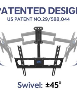 Mounting Dream TV Mount Full Motion with Perfect Center Design for 26-55 Inch LED, LCD, OLED Flat Screen TV, TV Wall Mount Bracket with Articulating Arm up to VESA 400x400mm, 60 lbs MD2377 26 717vj2BC CL