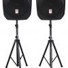 Rockville RPG122K Dual 12" Powered Speakers, Bluetooth+Mic+Speaker Stands+Cables 12"