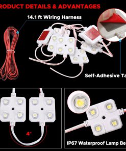 AUDEW 40 Led White Interior Lights Kit,12V LED Ceiling Lights Kit For LWB Van Trailer Lorries Sprinter Ducato Transit Boats VW 9 718lf1lSo8L