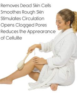 Vive Shower Brush - Dry Skin Body Exfoliator - Shower and Bath Scrubber For Wash Brushing, Exfoliating, Cellulite, Foot Scrub, Leg Exfoliant w/Soft and Stiff Massage Bristles - Wooden Long Handle 15 719TzTcbZ6L