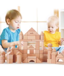 KAJA Classic Natural Wooden Building Blocks Sets 80 Pcs Blocks for Toddlers Educational Preschool Learning Toys with Carrying Bag 12 719w0qp72kL